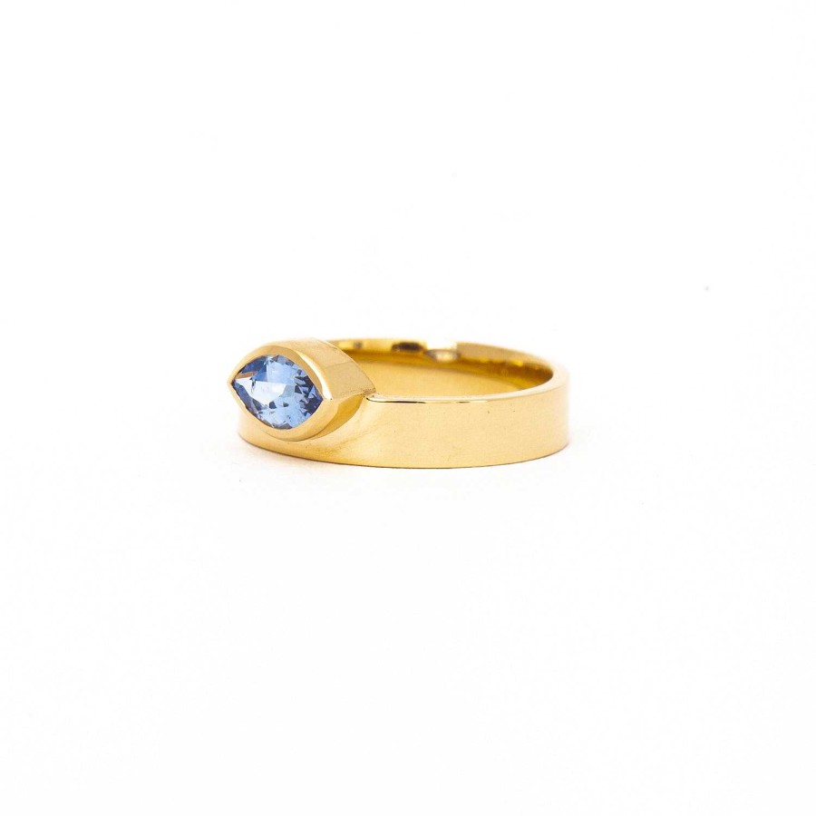 Rings WWAKE | 0.81 Ct Marquise Sapphire Monolith Ring