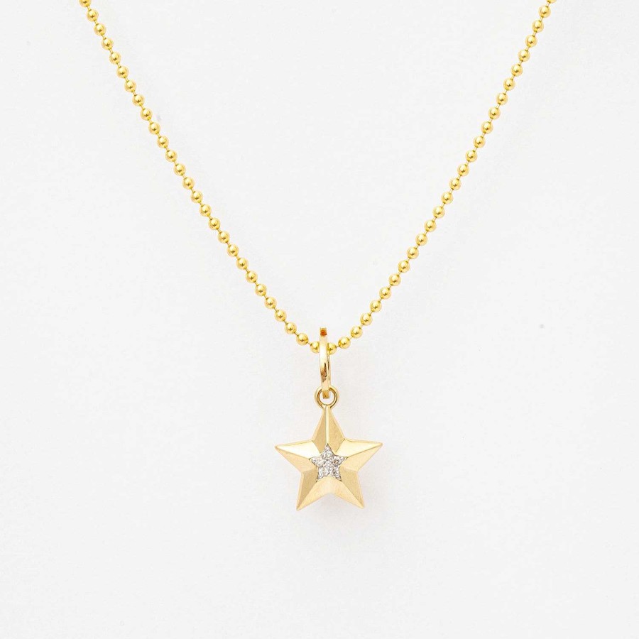 Necklaces And Pendants Adina Reyter | 3D Diamond Star Hinged Charm