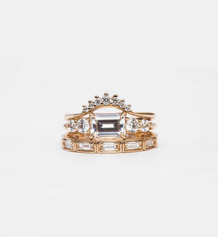 Rings Anna Sheffield | Large White Diamond Five Stone Bea Ring