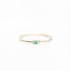 Rings Zoe Chicco | Horizontal Emerald Baguette Ring