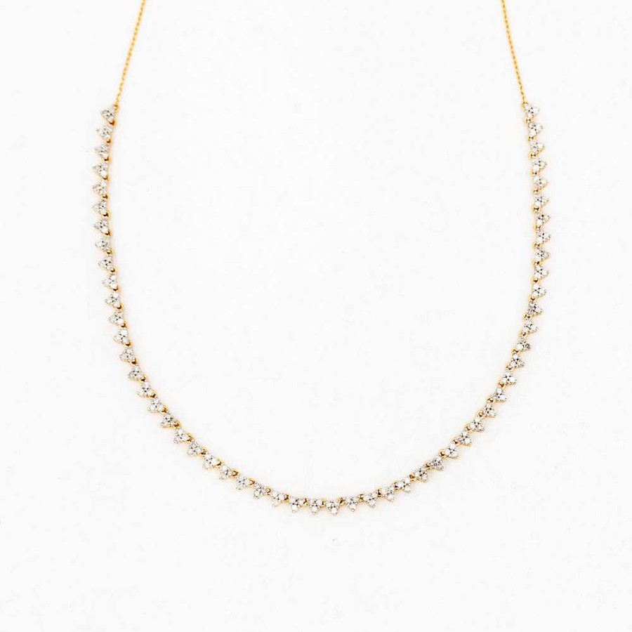 Necklaces And Pendants Adina Reyter | Diamond Cluster Half Riviera Necklace