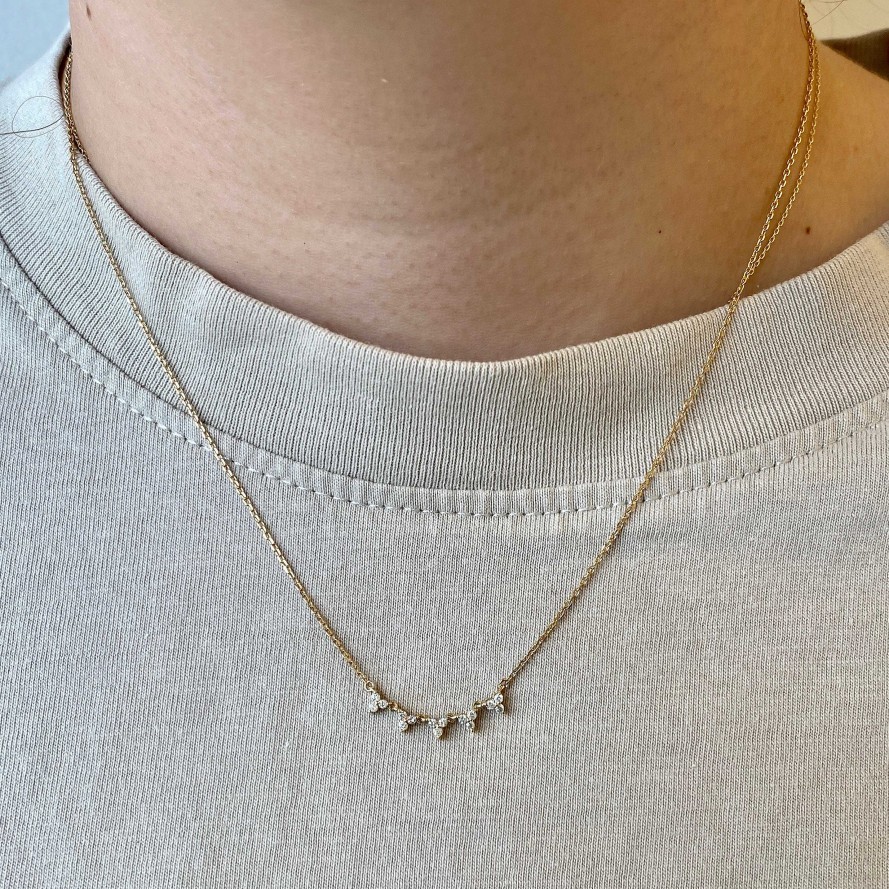 Necklaces And Pendants Adina Reyter | Diamond Cluster Chain Necklace