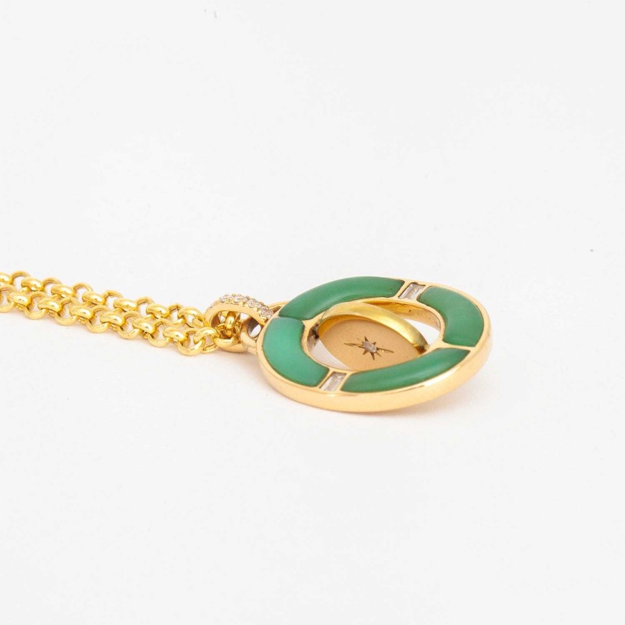 Necklaces And Pendants Sorellina | Chrysoprase Gemelli Inlay Pendant