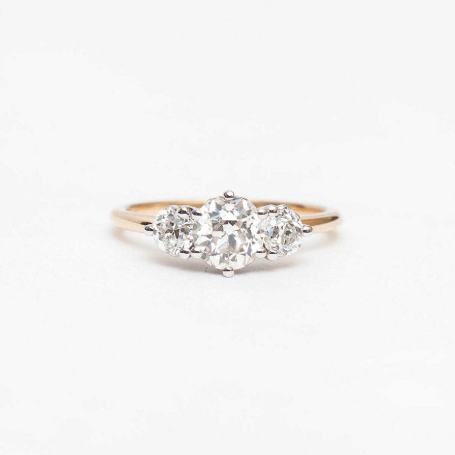 Rings Anna Sheffield | Old European Hazeline Three-Stone Ring