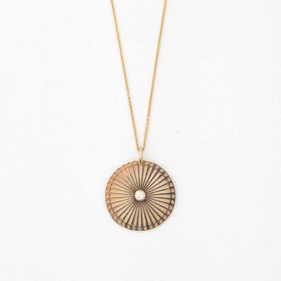 Necklaces And Pendants Zoe Chicco | Large Sunbeam Medallion Necklace