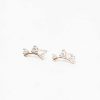Earrings Adina Reyter | Three Diamond Amigos Curve Studs