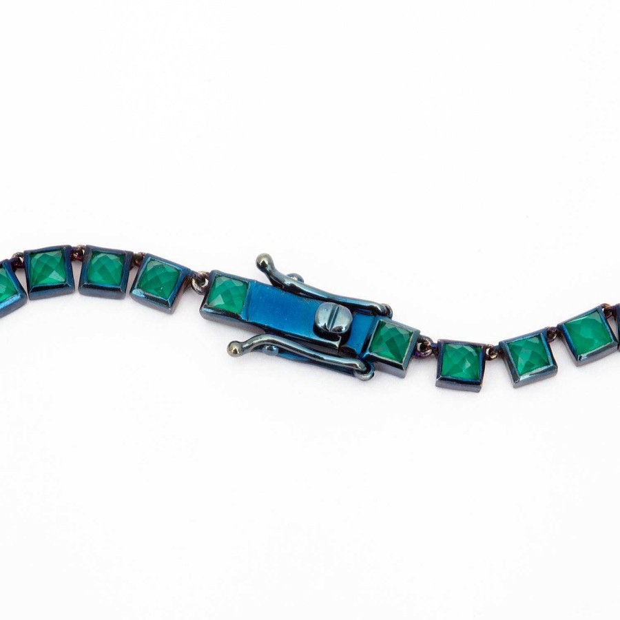 Necklaces And Pendants NAKARD | Green Onyx Mini Tile Riviere Necklace