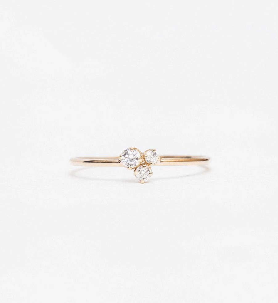 Rings Zoe Chicco | Three Mixed Diamond Prong Trio Ring