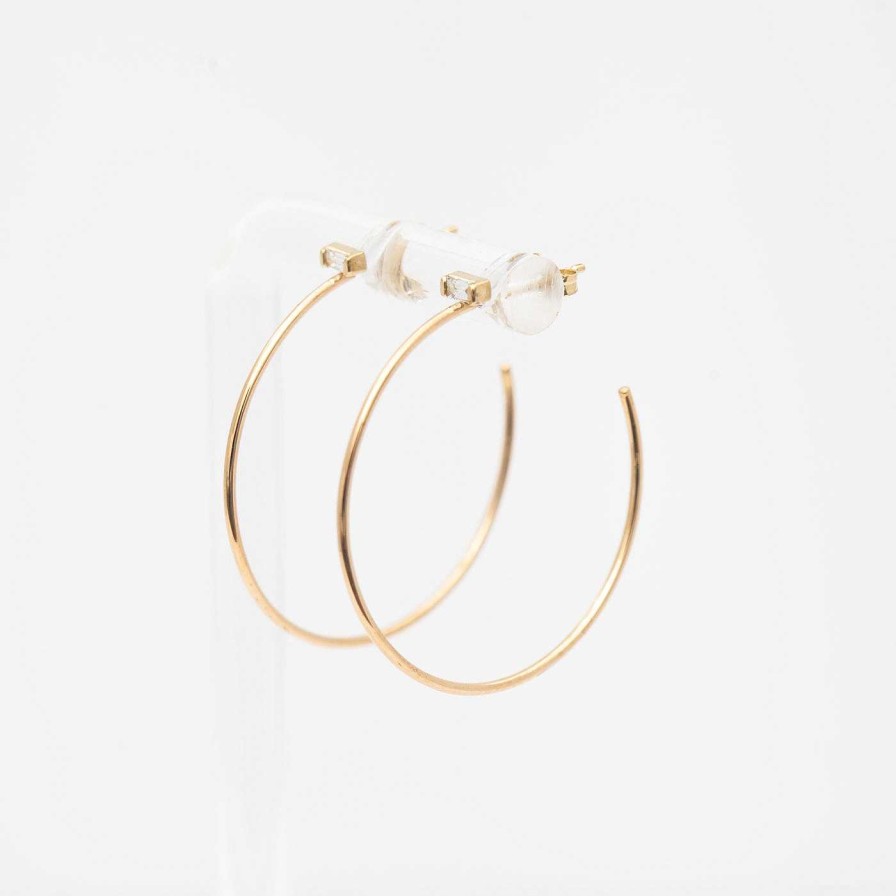 Earrings Zoe Chicco | Medium Baguette Diamond Hoops