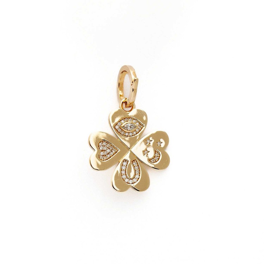 Necklaces And Pendants Adina Reyter | Good Luck Diamond Clover Charm