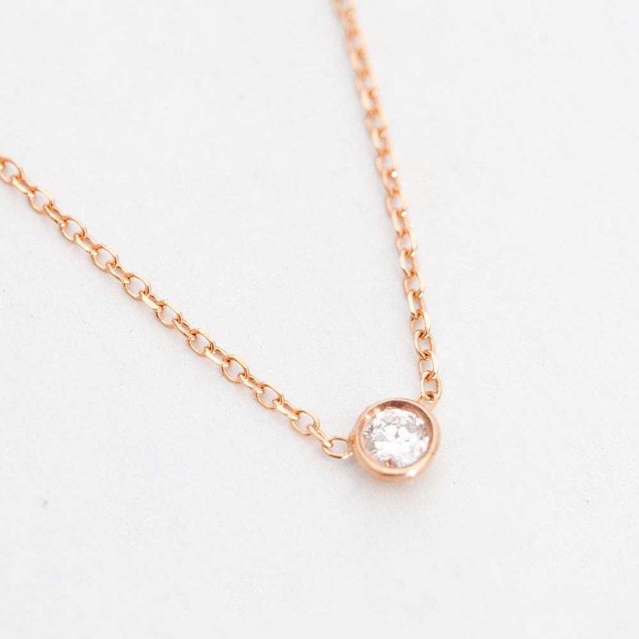 Necklaces And Pendants Vale | Rose Gold Barely-There Diamond Necklace