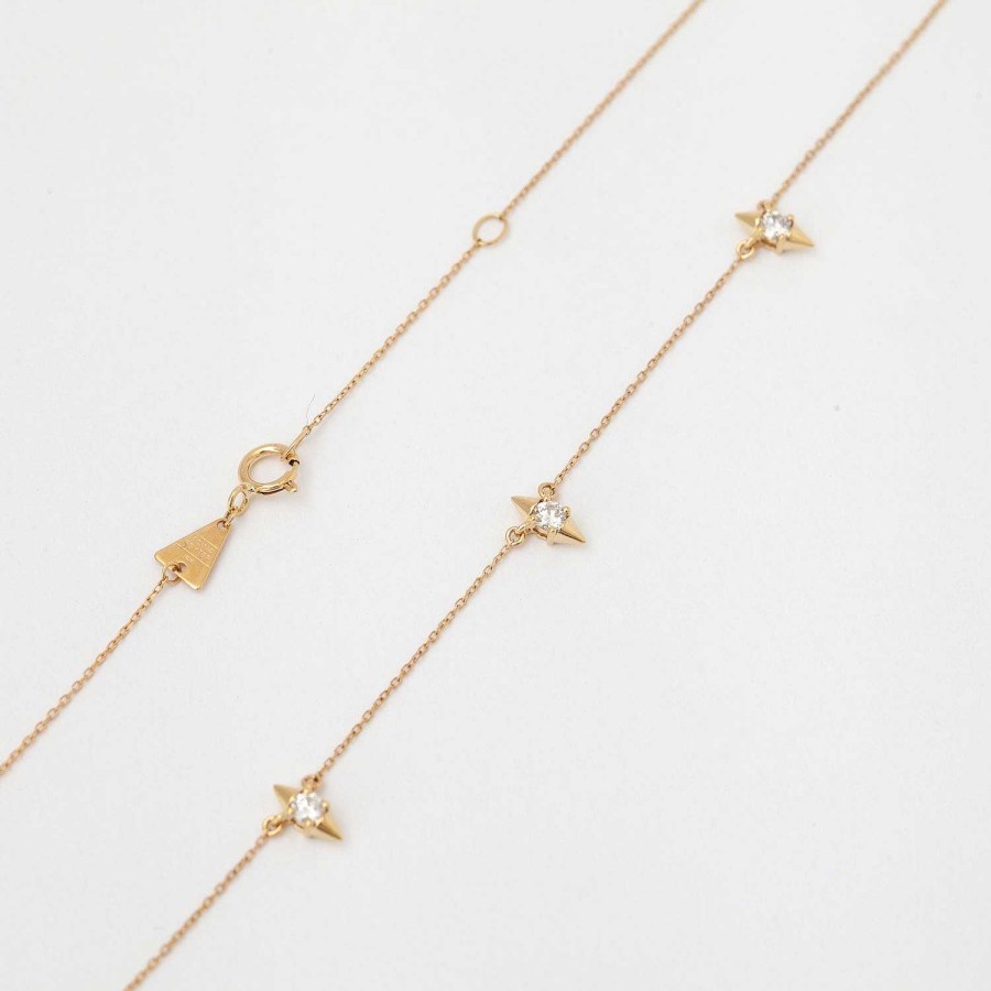 Necklaces And Pendants Adina Reyter | London 3 Diamond Spike Chain Necklace