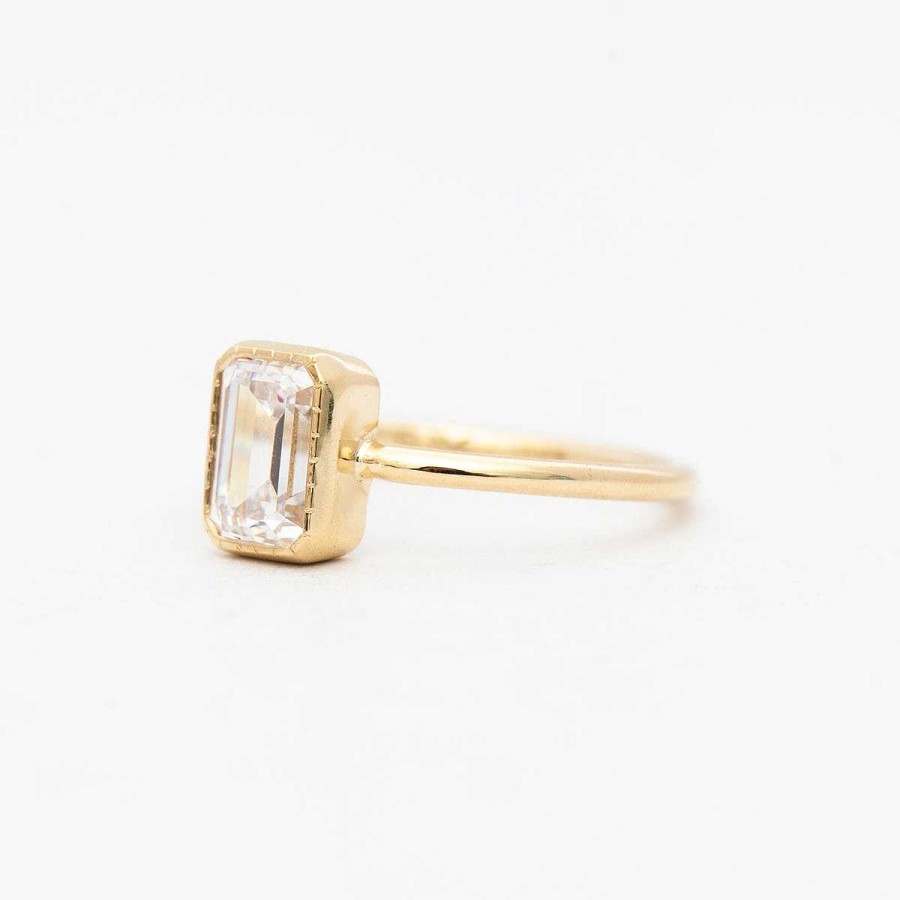 Rings Jennie Kwon | Emerald-Cut Diamond Wisp Ring