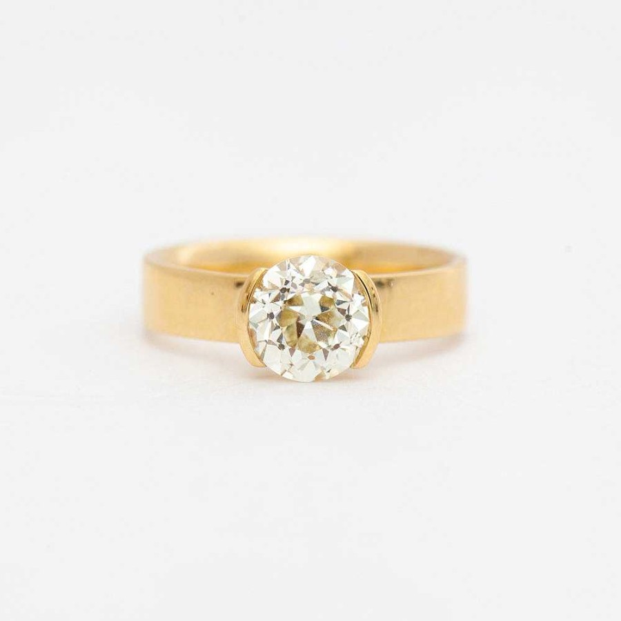 Rings The Future Fine | 1.64 Ct Old European Half-Bezel Temple Solitaire