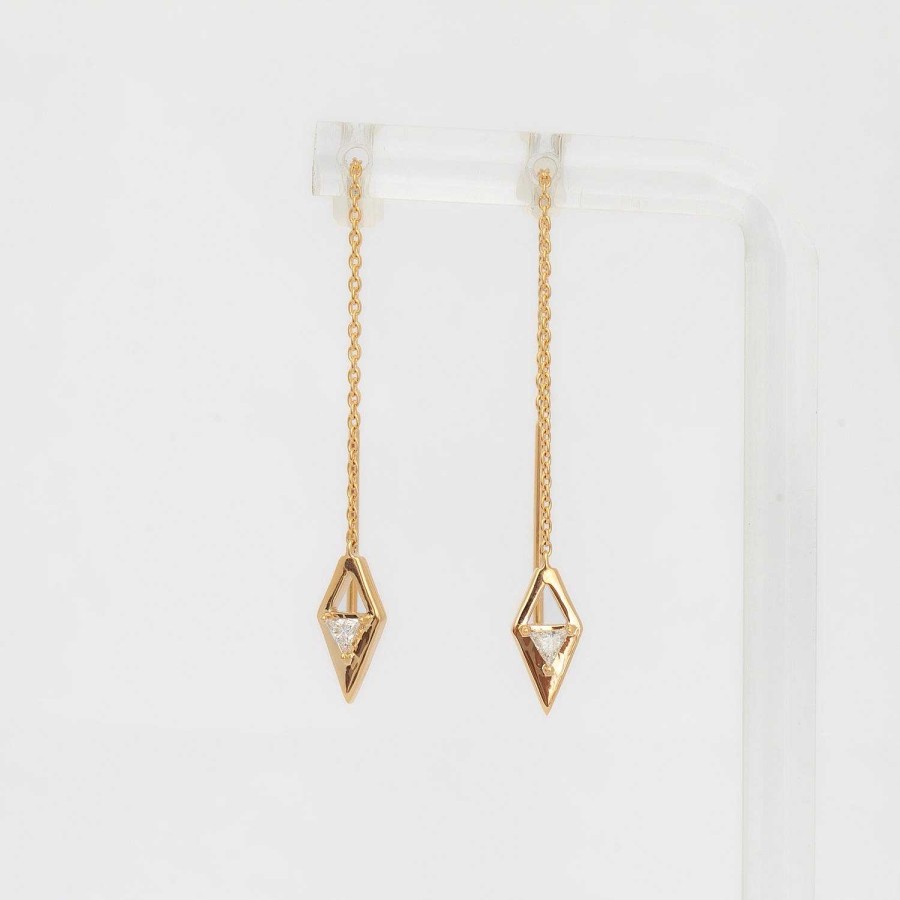 Earrings Bliss Lau | Lab-Grown Diamond Reflection Threader Earrings