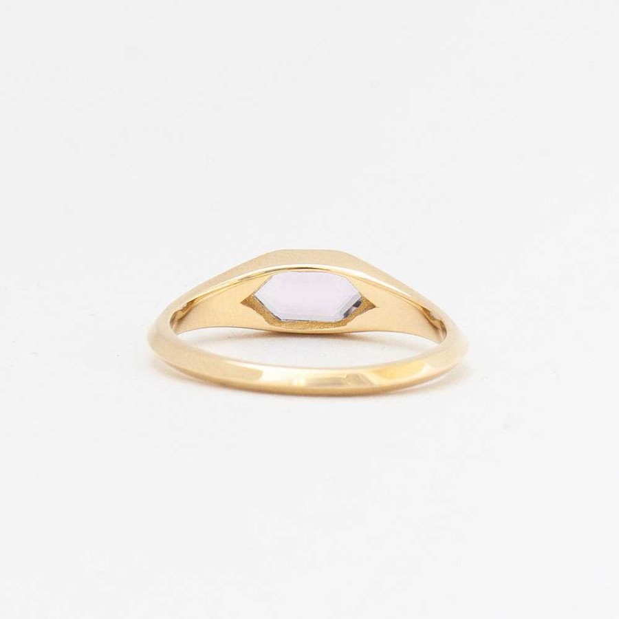 Rings Era Jewelry | 1.00 Ct Light Pink Sapphire Hexagon Signet Ring