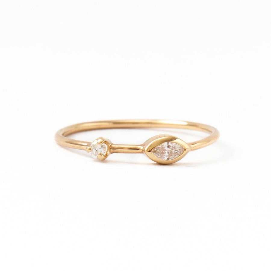 Rings Zoe Chicco | Marquise & Round Diamond Thin Band Ring