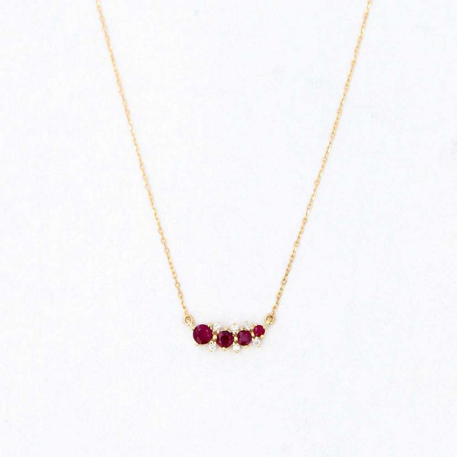 Necklaces And Pendants Adina Reyter | Amalfi Small Graduated Ruby Necklace