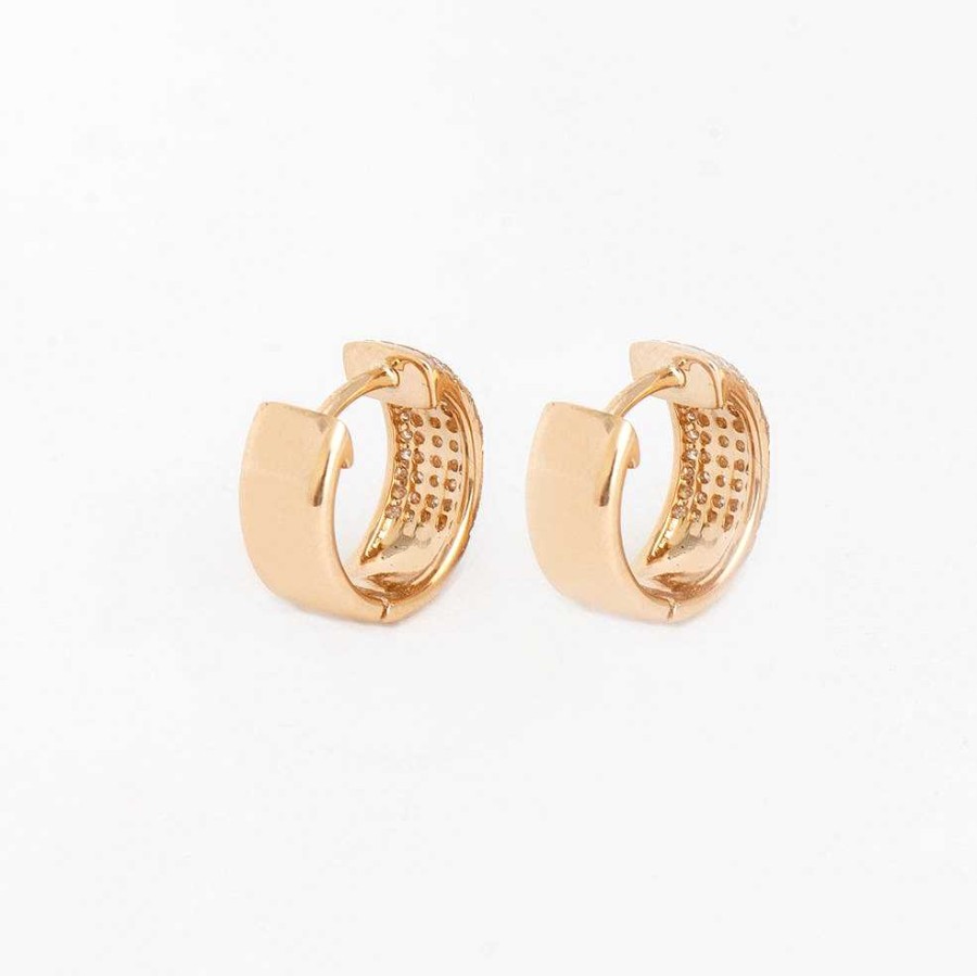 Earrings No.3 | Wide Half Pav Huggie Hoops