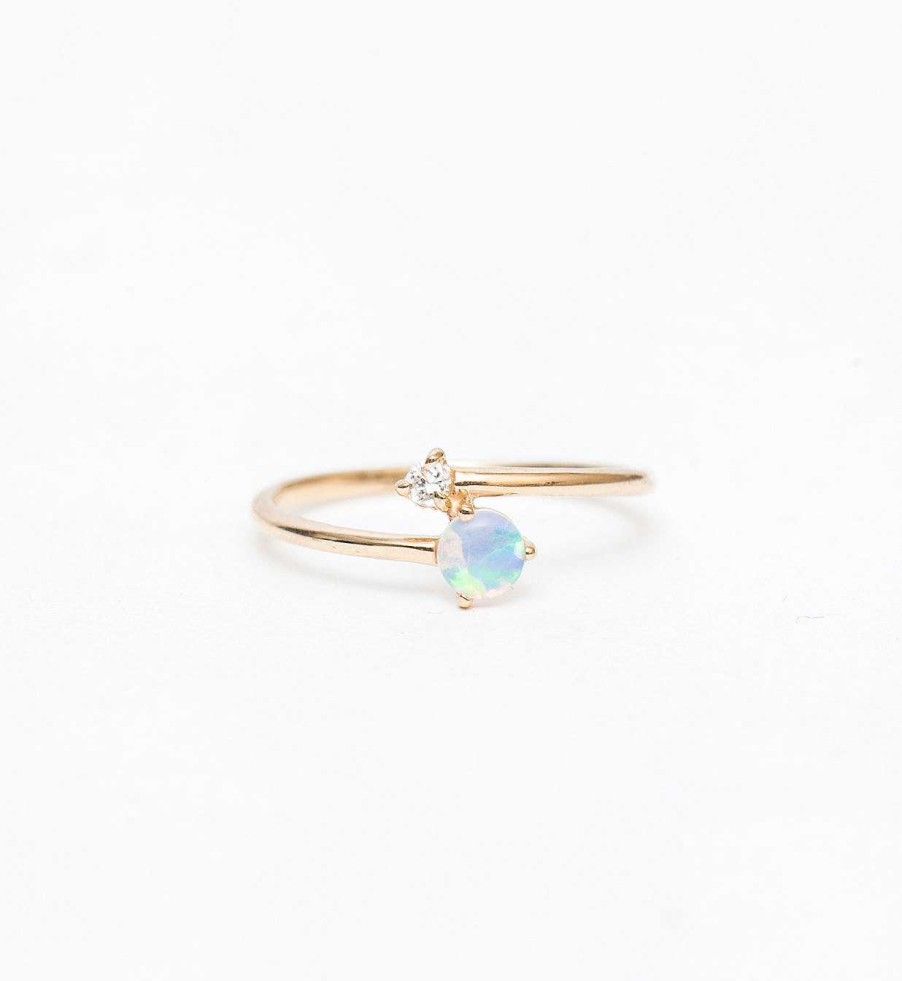 Rings WWAKE | Opal And Diamond Crossover Ring