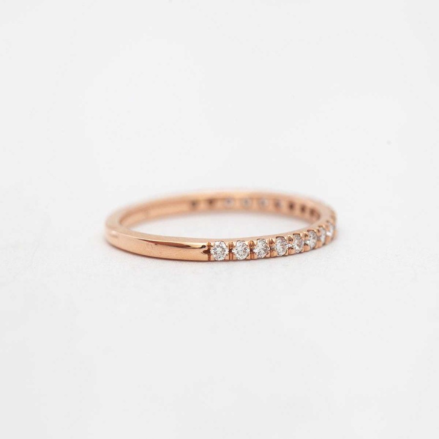 Rings No.3 | Rose Gold French Set Half-Eternity Band