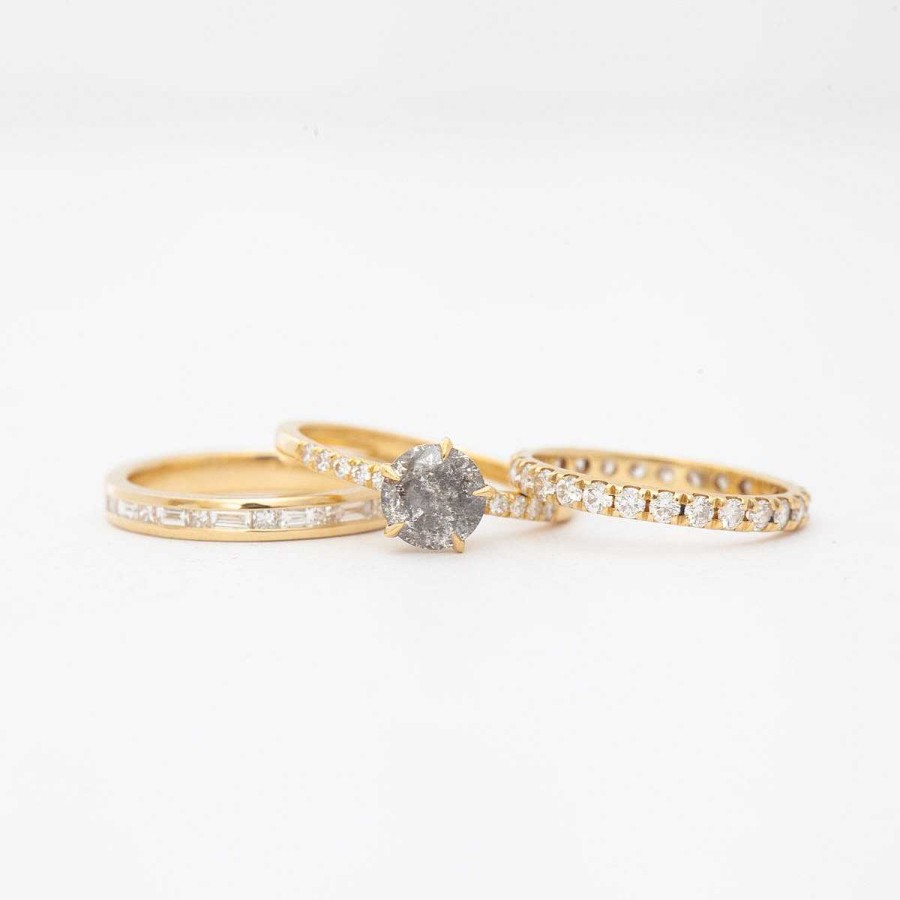 Rings The Future Fine | Salt And Pepper Diamond Vault Five-Prong Solitaire