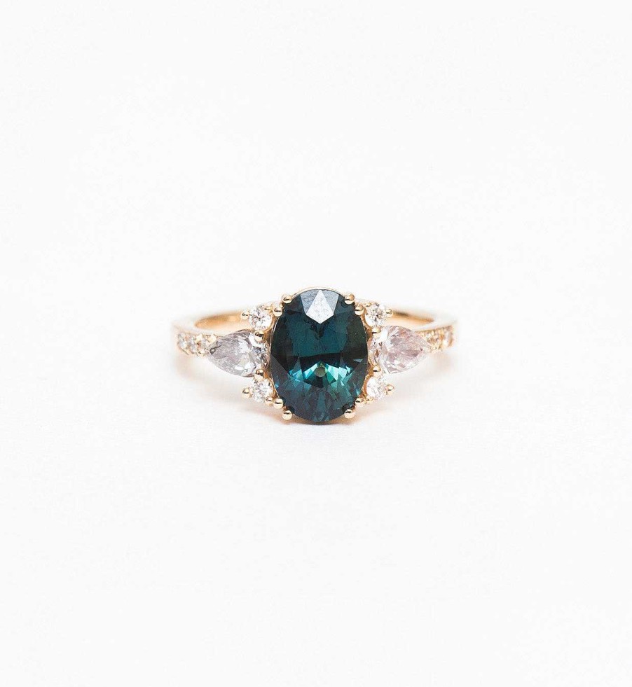 Rings Porter Gulch | Blue-Green Oval Sapphire Rosalind Ring