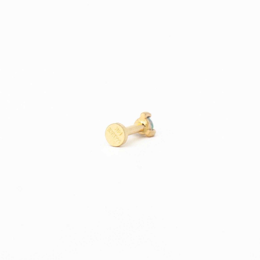 Earrings WWAKE | Single Small Opal Stud W/ 5 Mm Flat Back