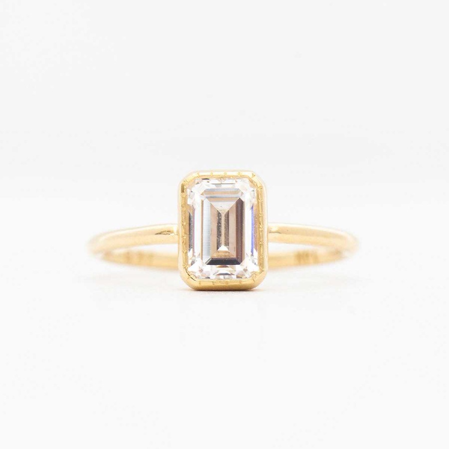 Rings Jennie Kwon | Emerald-Cut Diamond Wisp Ring