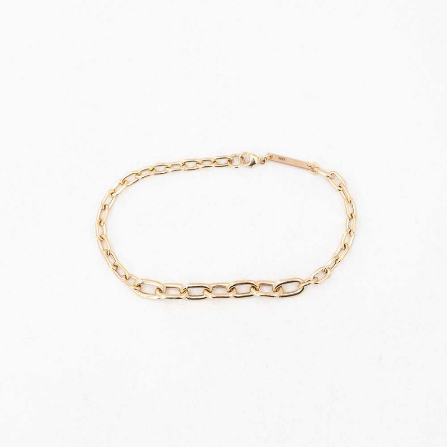 Bracelets Zoe Chicco | Xl And Medium Mixed Square Oval Link Chain Bracelet