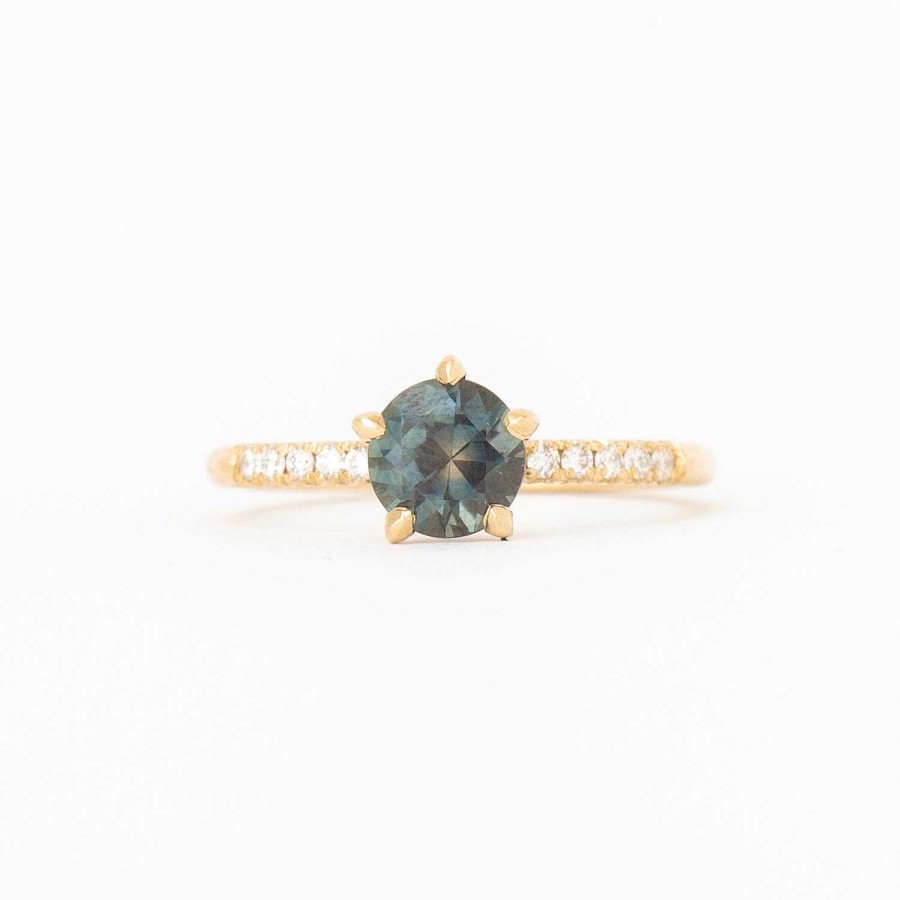 Rings The Future Fine | 1.00 Ct Teal Sapphire Pav Vault Ring