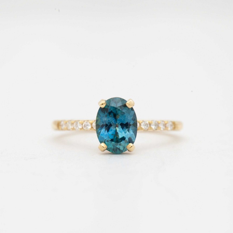 Rings The Future Fine | Oval Sapphire Pave Coursi Re Solitaire