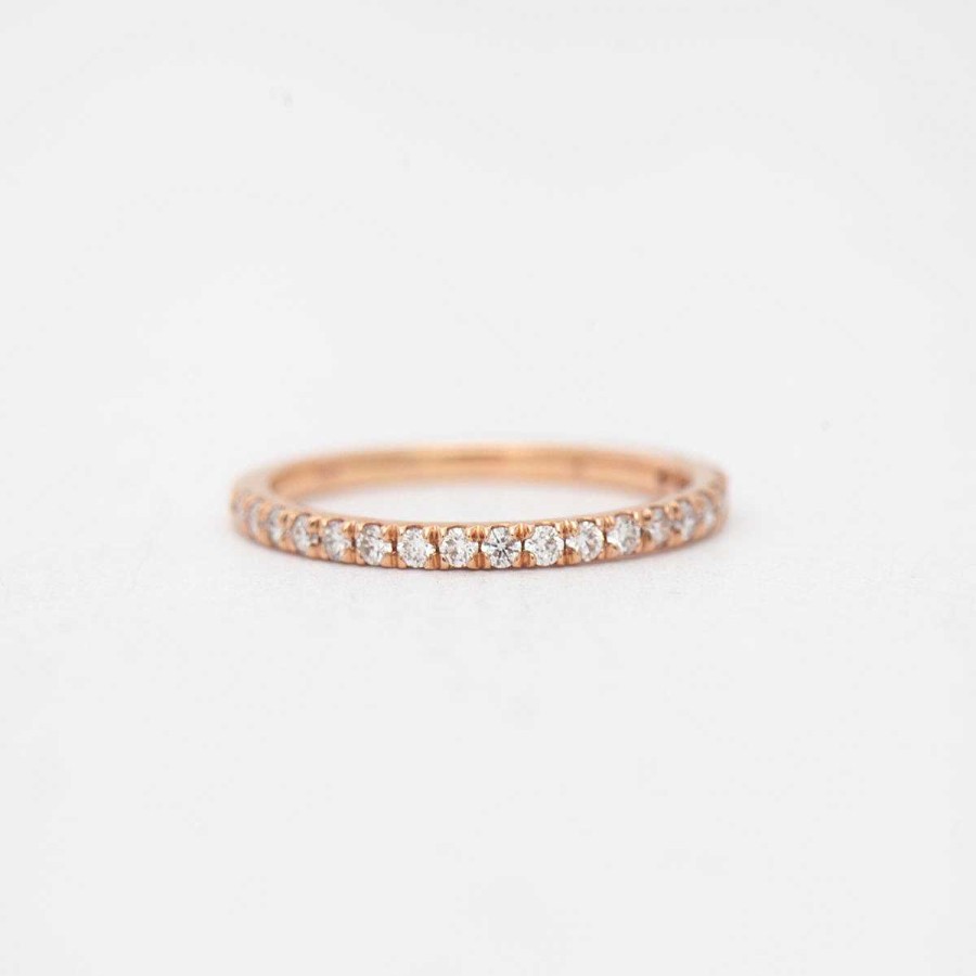 Rings No.3 | Rose Gold French Set Half-Eternity Band