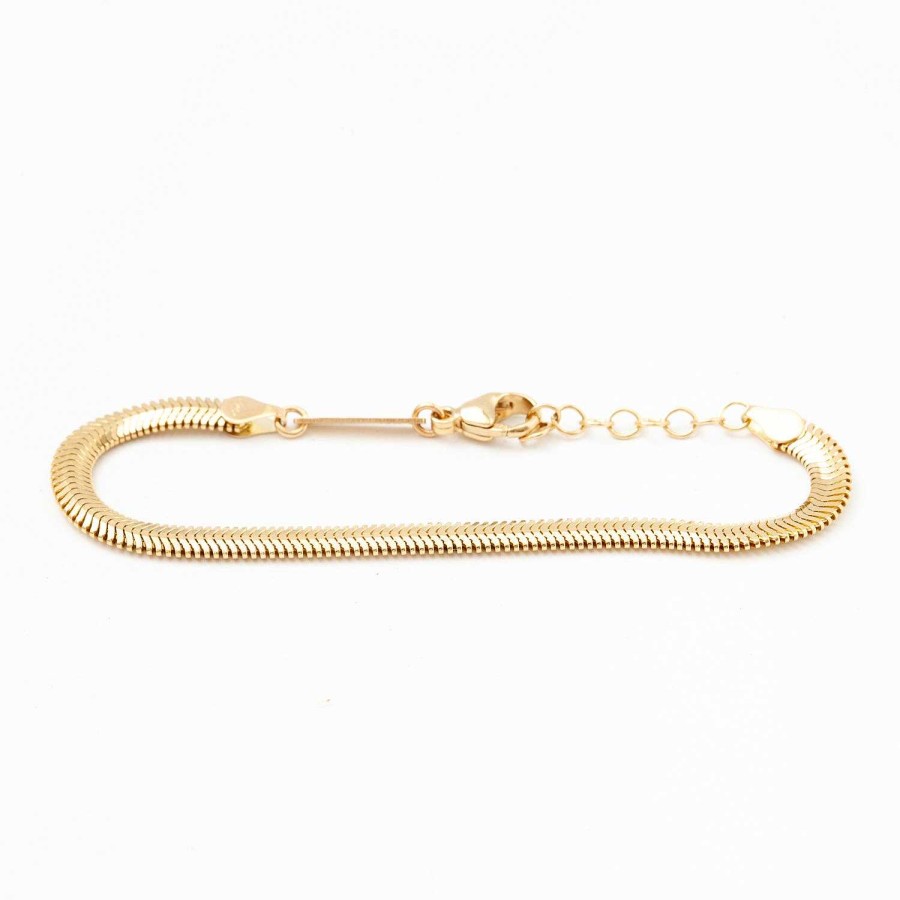 Bracelets Zoe Chicco | Medium Oval Snake Chain Bracelet