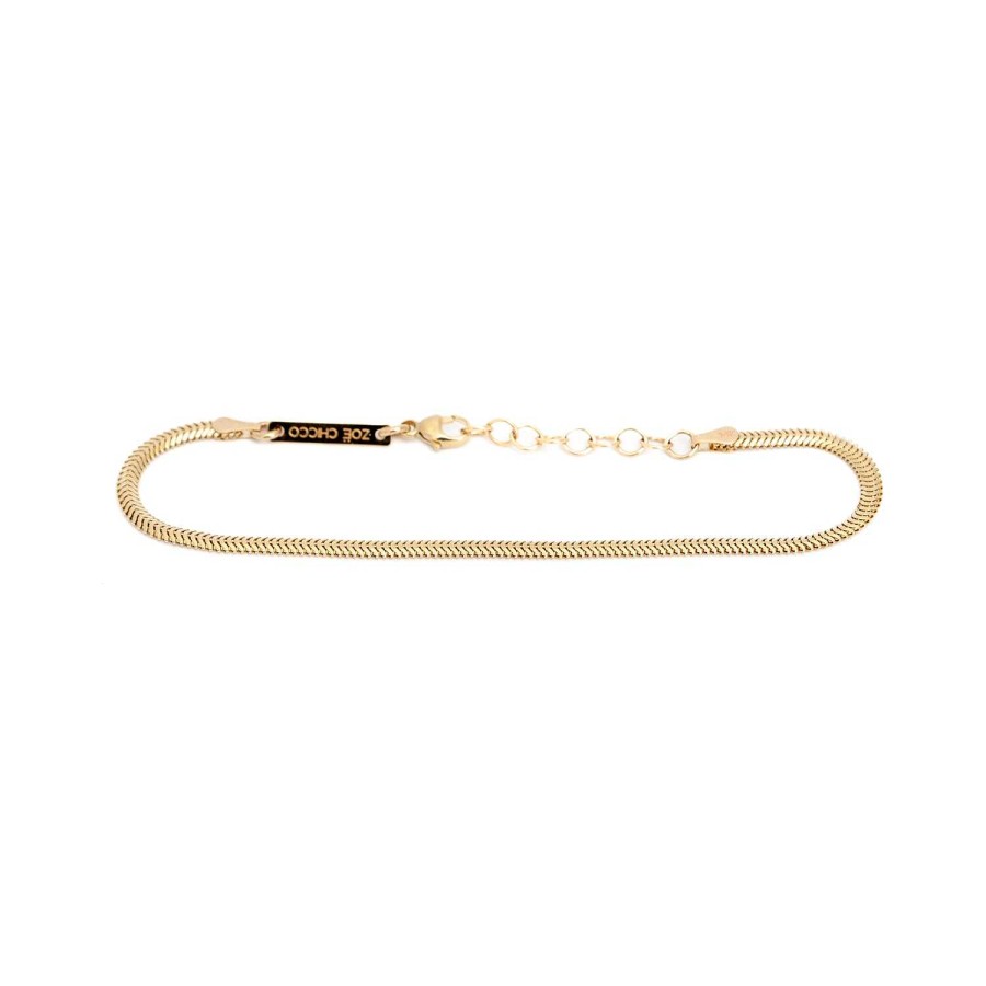 Bracelets Zoe Chicco | Small Oval Snake Chain Bracelet