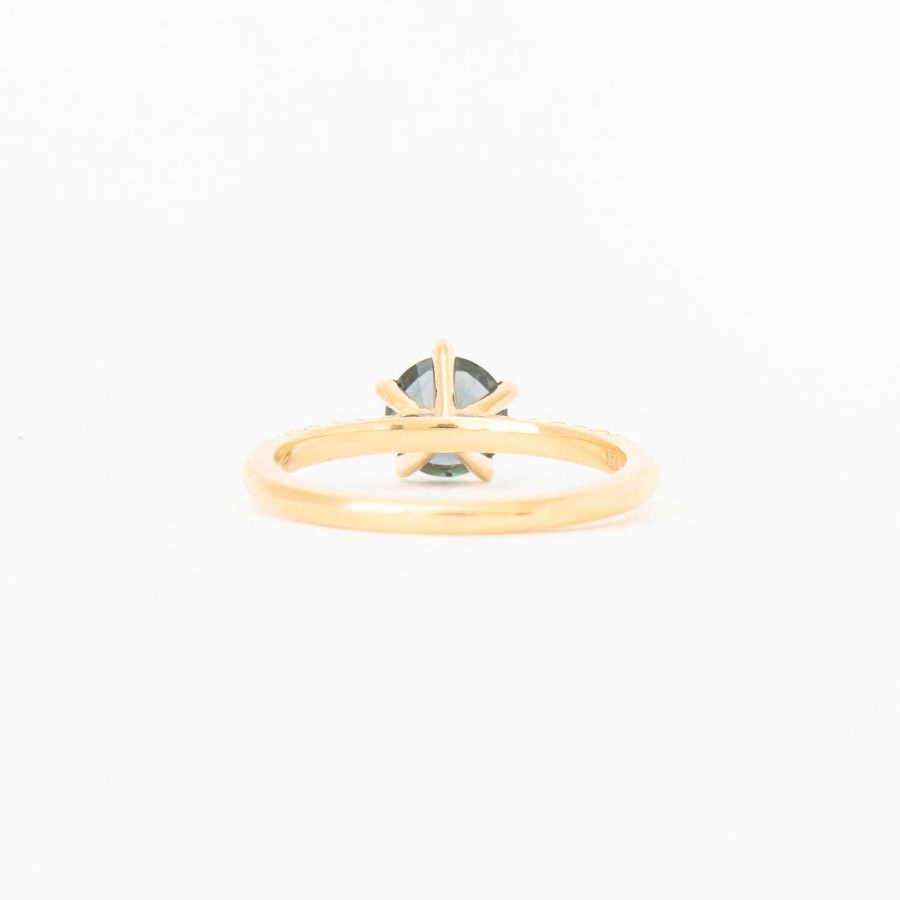 Rings The Future Fine | 1.00 Ct Teal Sapphire Pav Vault Ring