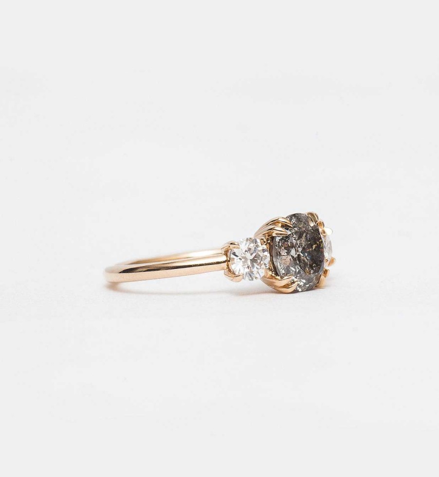 Rings Anna Sheffield | Grey Diamond Eleonore Three-Stone Ring