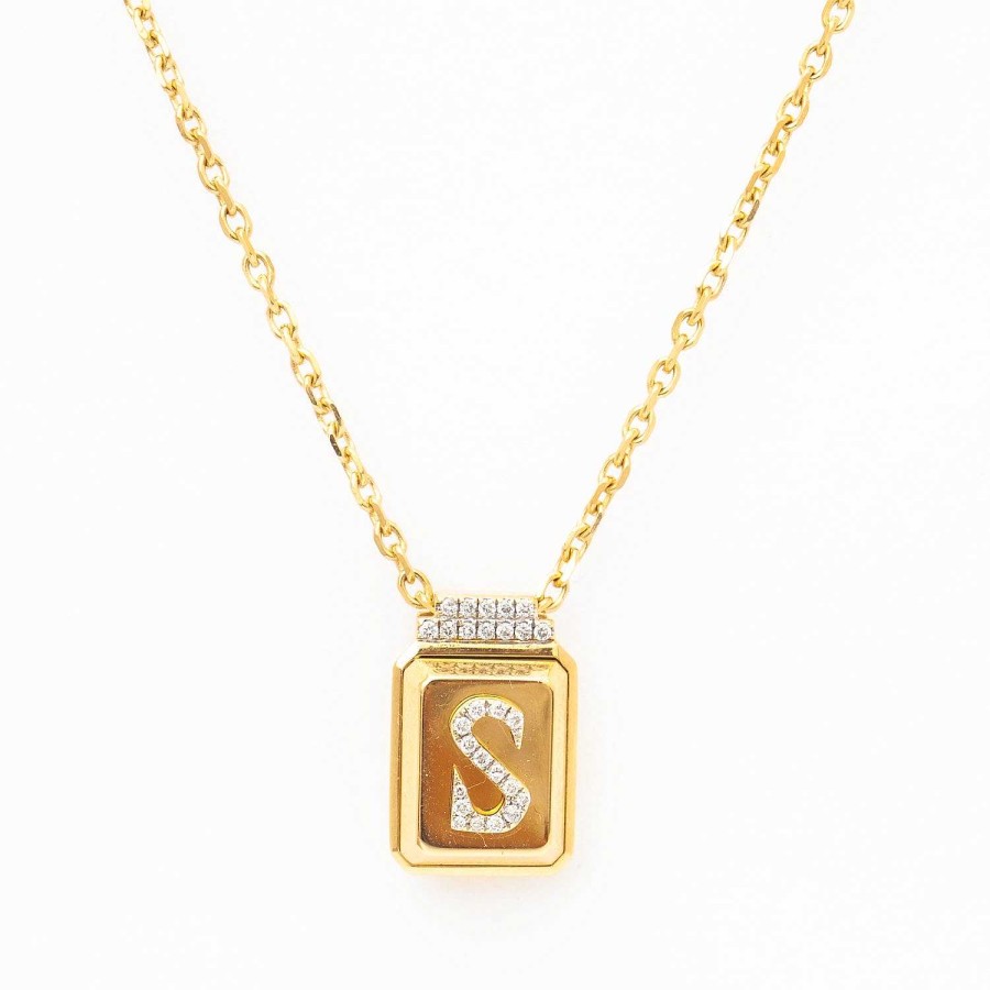 Necklaces And Pendants Sorellina | S All-Gold Signet Necklace