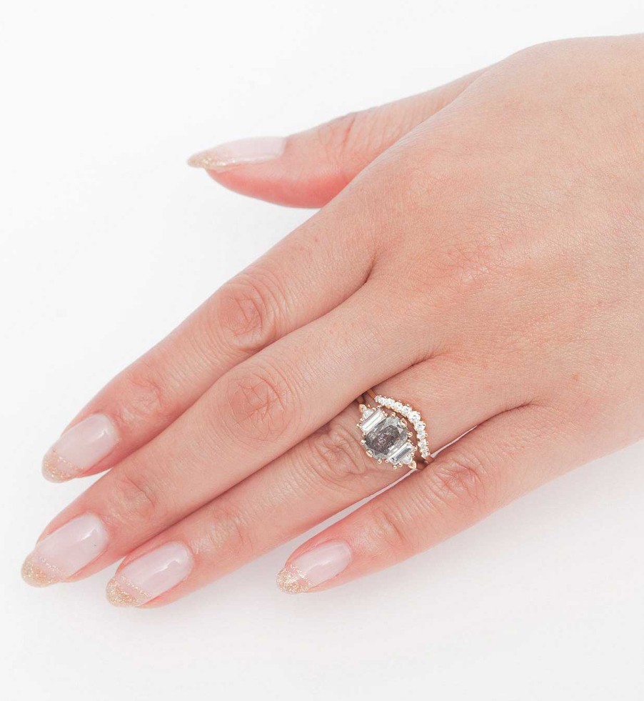 Rings Anna Sheffield | Salt & Pepper Cushion Diamond Theda Ring