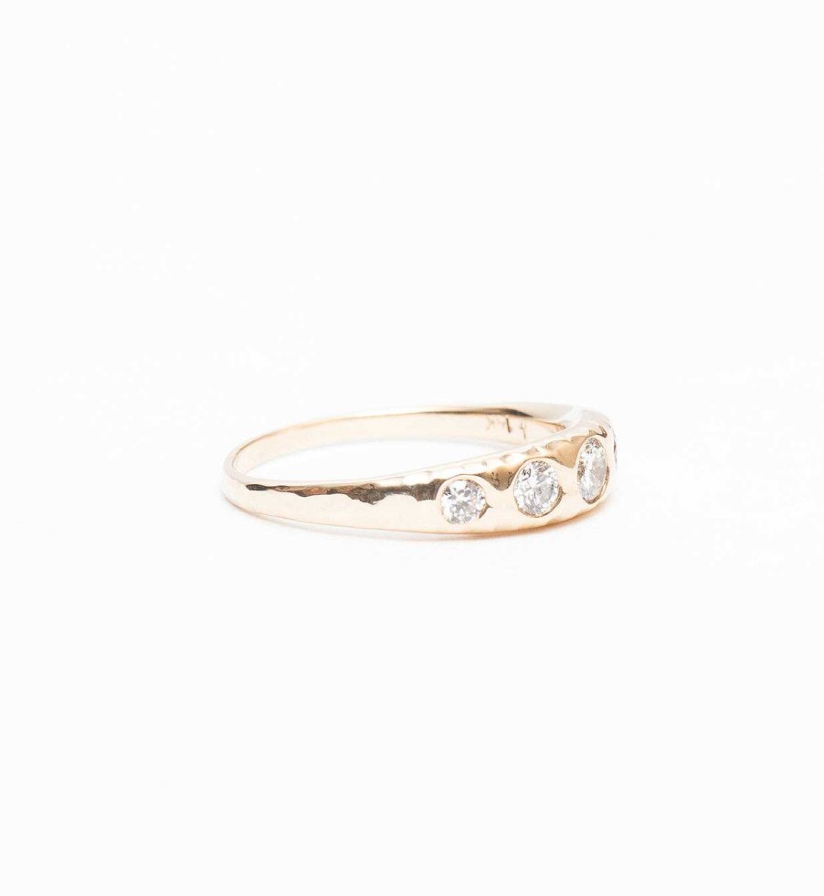 Rings Bario Neal | Crescent Hammered Diamond Ring