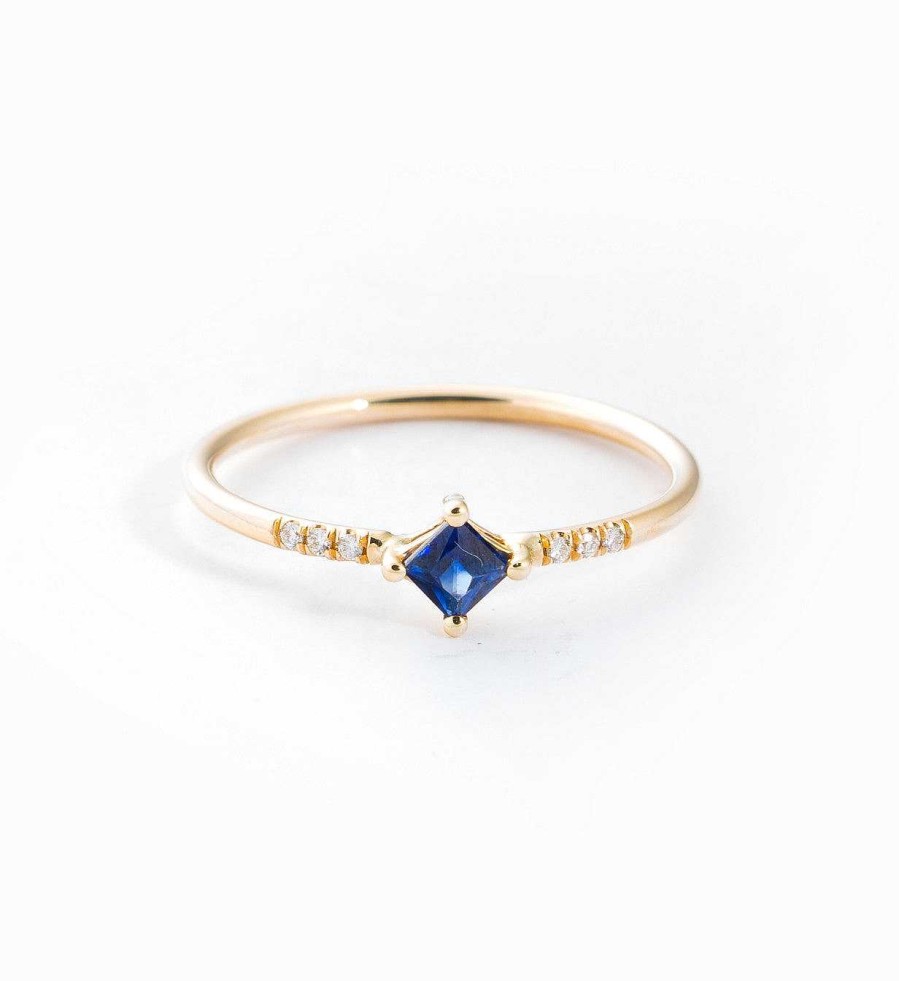 Rings Jennie Kwon | Gold Sapphire Point Equilibrium Ring