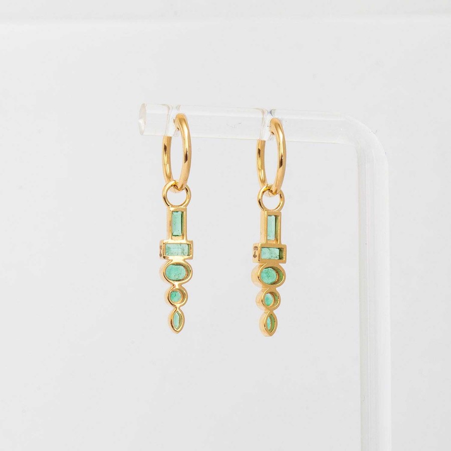 Earrings Sorellina | Emerald Totem Huggies