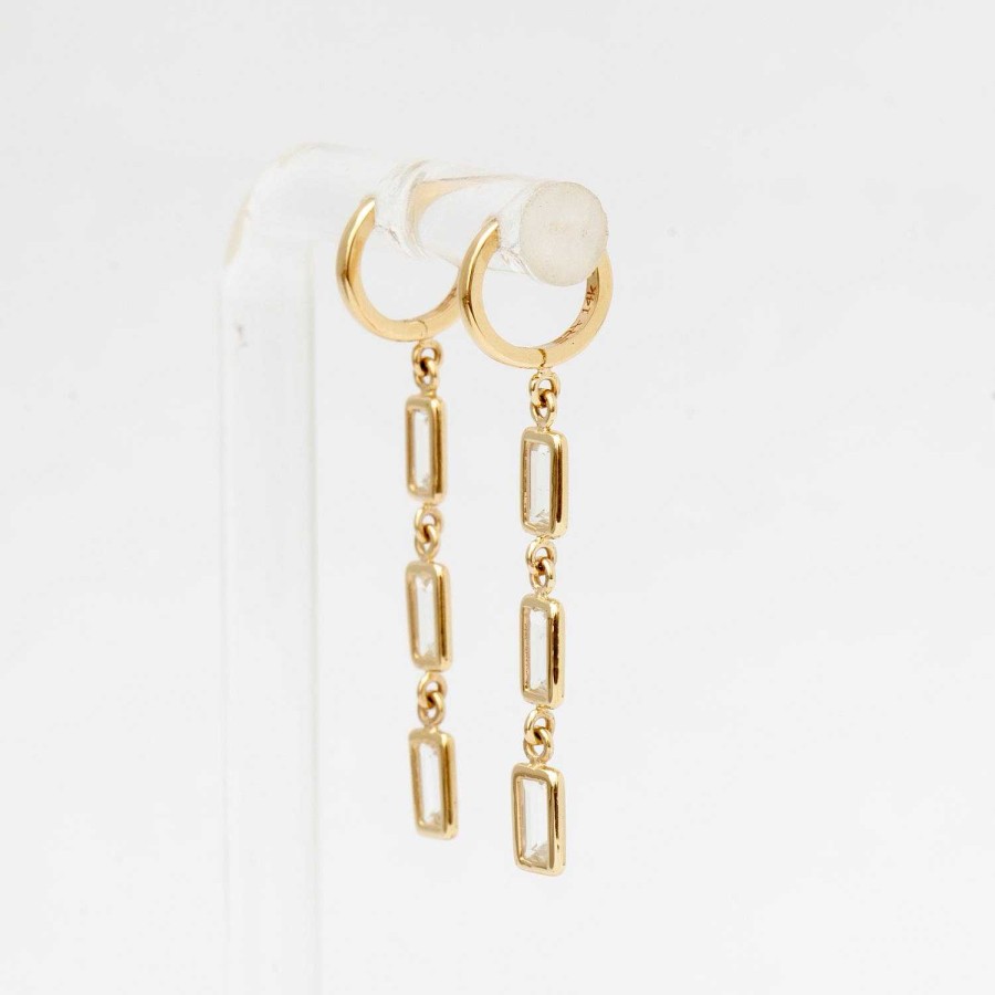 Earrings Era Jewelry | White Sapphire Brick Brigade Strand Earrings