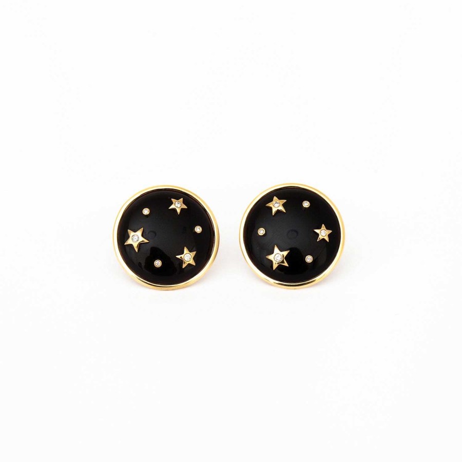 Earrings Sorellina | Onyx Le Stelle Button Earrings