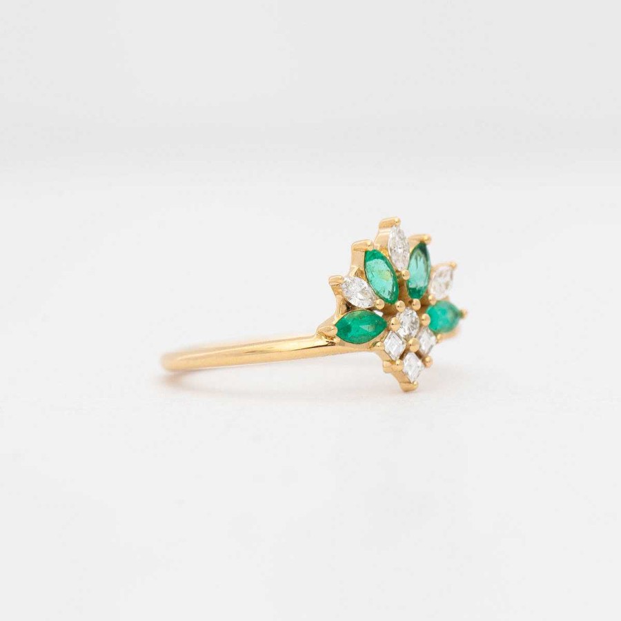 Rings Artemer | Emerald And Diamond Cluster Ring