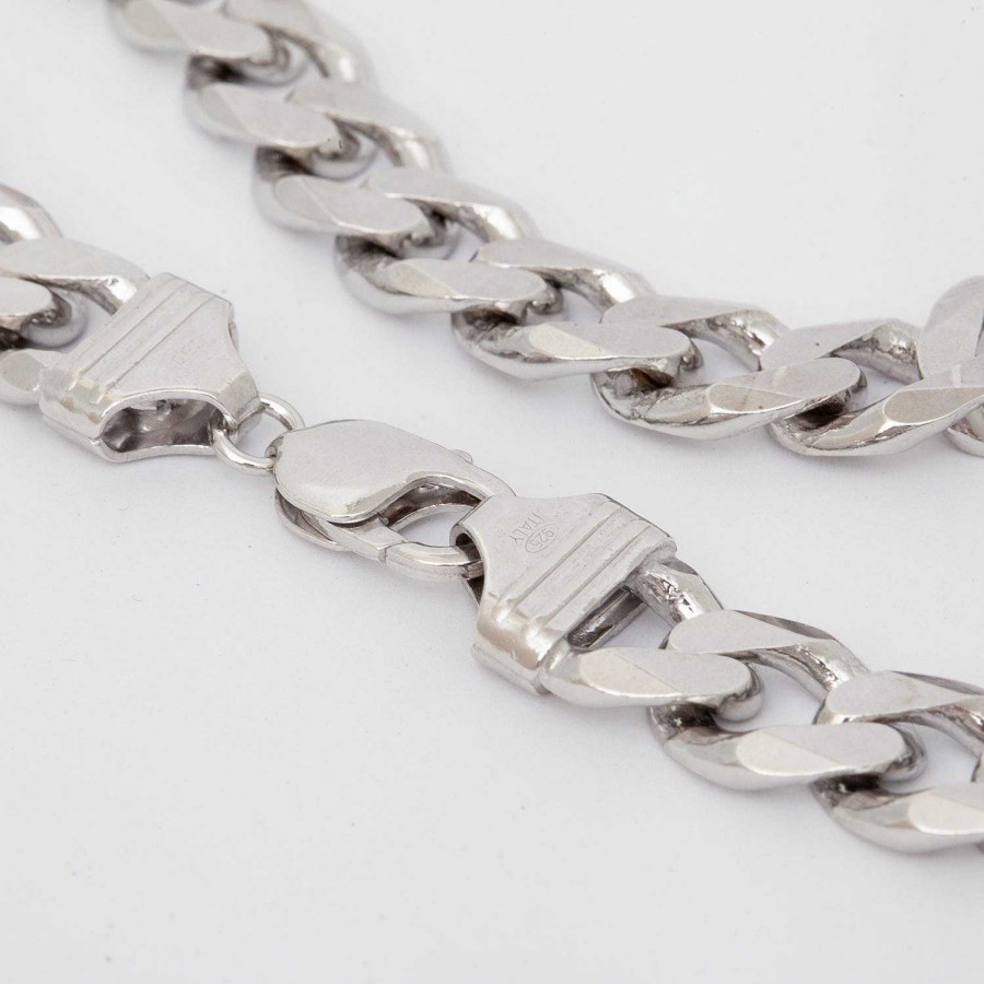 Necklaces And Pendants No.3 | 13Mm Sterling Silver Rhodium-Plated Curb Chain