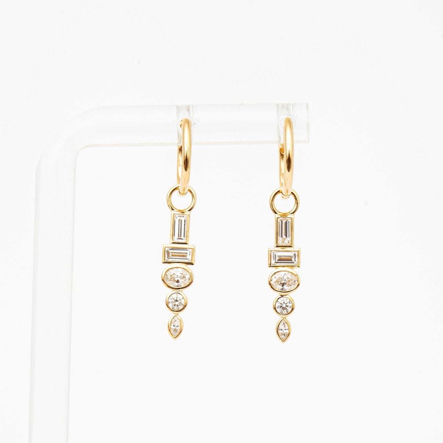 Earrings Sorellina | White Diamond Totem Huggies