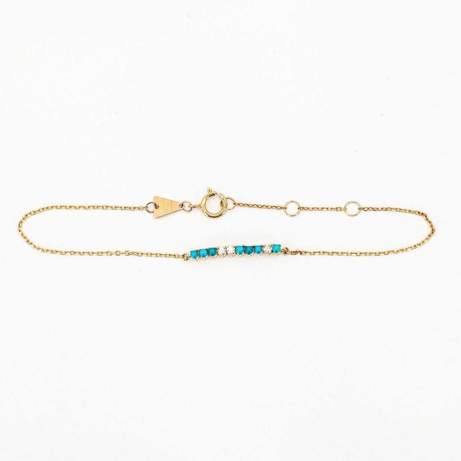 Bracelets Adina Reyter | Turquoise And Diamond Rounds Chain Bracelet