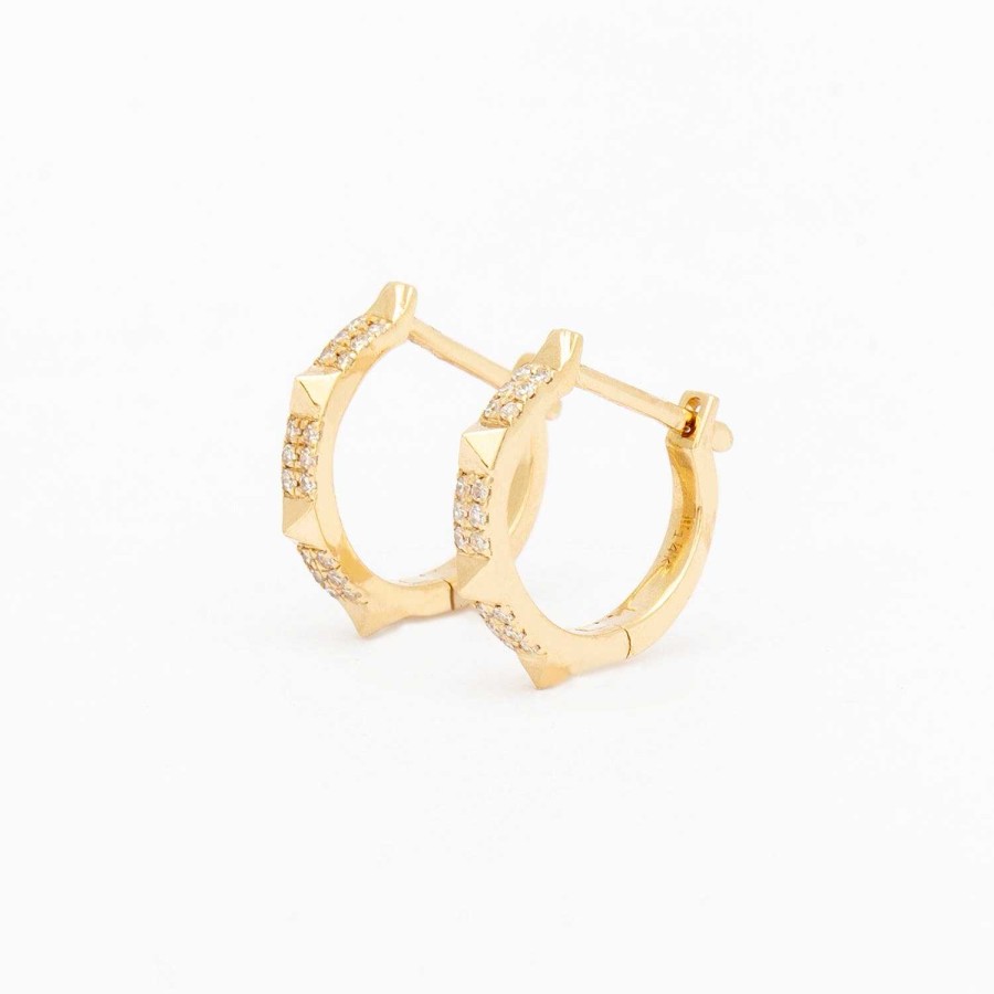 Earrings No.3 | Spiked Pav Huggie Hoops