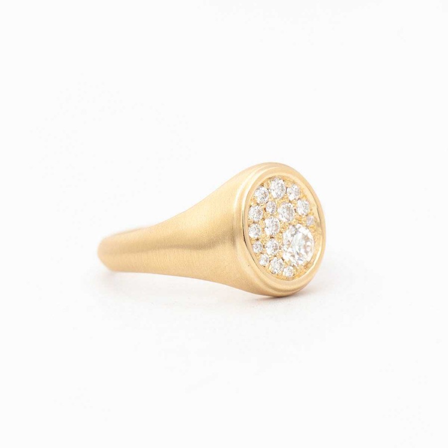 Rings Jade Trau | Pav Oval Signet Ring